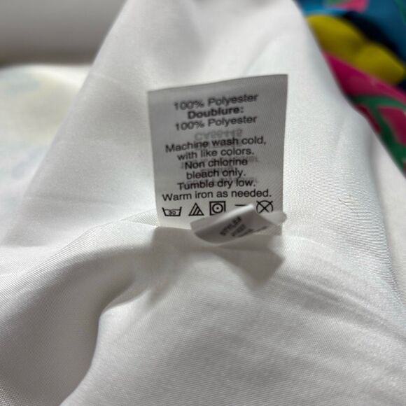 J. Crew Tropical Print Asymmetrical Bright Mini Dress Ruffles Multi 2 - Picture 11 of 13